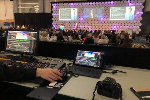An ImageAV engineer works on a live event to ensure flawless production with the latest technology
