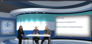 Meeting professionals discussing hybrid events for a virtual event 